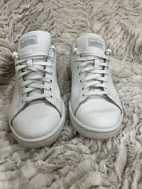 Women's Adidas White Leather Classic Lace-Up Sneakers